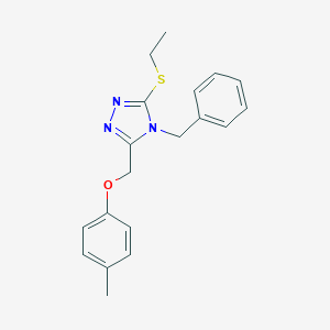 molecular formula C19H21N3OS B417758 4-benzyl-3-(ethylsulfanyl)-5-[(4-methylphenoxy)methyl]-4H-1,2,4-triazole 