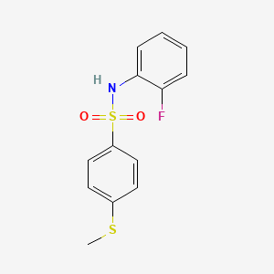 molecular formula C13H12FNO2S2 B4177598 N-(2-fluorophenyl)-4-(methylthio)benzenesulfonamide 