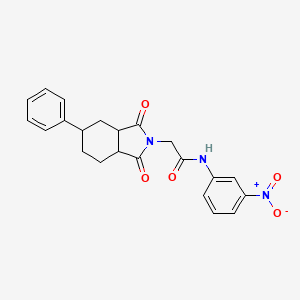 molecular formula C22H21N3O5 B4177609 2-(1,3-dioxo-5-phenyloctahydro-2H-isoindol-2-yl)-N-(3-nitrophenyl)acetamide 