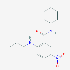 molecular formula C16H23N3O3 B4177623 N-cyclohexyl-5-nitro-2-(propylamino)benzamide 