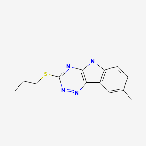 molecular formula C14H16N4S B4177644 5,8-dimethyl-3-(propylthio)-5H-[1,2,4]triazino[5,6-b]indole 