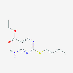 molecular formula C11H17N3O2S B417765 4-Amino-2-(butylthio)-5-pyrimidinecarboxylic acid ethyl ester CAS No. 116218-70-3