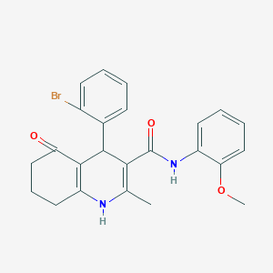 molecular formula C24H23BrN2O3 B417766 4-(2-bromophenyl)-2-methyl-N-[2-(methyloxy)phenyl]-5-oxo-1,4,5,6,7,8-hexahydroquinoline-3-carboxamide 