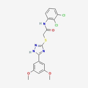 molecular formula C18H16Cl2N4O3S B4177693 N-(2,3-dichlorophenyl)-2-{[5-(3,5-dimethoxyphenyl)-4H-1,2,4-triazol-3-yl]thio}acetamide 