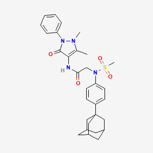 molecular formula C30H36N4O4S B4177699 N~2~-[4-(1-adamantyl)phenyl]-N~1~-(1,5-dimethyl-3-oxo-2-phenyl-2,3-dihydro-1H-pyrazol-4-yl)-N~2~-(methylsulfonyl)glycinamide 