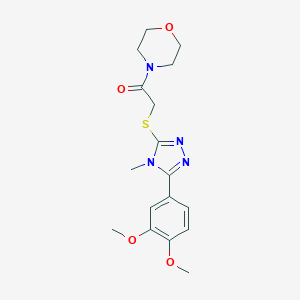molecular formula C17H22N4O4S B417770 2-[5-(3,4-Dimethoxy-phenyl)-4-methyl-4H-[1,2,4]triazol-3-ylsulfanyl]-1-morpholin-4-yl-ethanone 