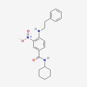 molecular formula C21H25N3O3 B4177708 N-cyclohexyl-3-nitro-4-[(2-phenylethyl)amino]benzamide 