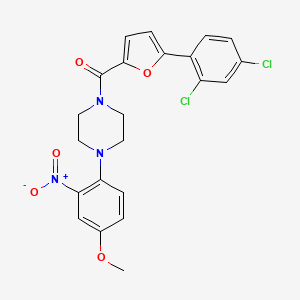 molecular formula C22H19Cl2N3O5 B4177714 1-[5-(2,4-dichlorophenyl)-2-furoyl]-4-(4-methoxy-2-nitrophenyl)piperazine 