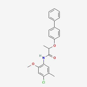 molecular formula C23H22ClNO3 B4177743 2-(4-biphenylyloxy)-N-(4-chloro-2-methoxy-5-methylphenyl)propanamide 