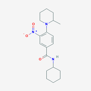molecular formula C19H27N3O3 B4177750 N-cyclohexyl-4-(2-methyl-1-piperidinyl)-3-nitrobenzamide 