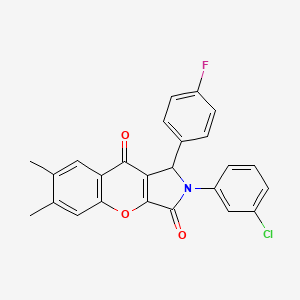 molecular formula C25H17ClFNO3 B4177765 2-(3-chlorophenyl)-1-(4-fluorophenyl)-6,7-dimethyl-1,2-dihydrochromeno[2,3-c]pyrrole-3,9-dione 