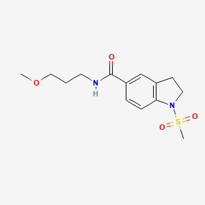 molecular formula C14H20N2O4S B4177783 N-(3-methoxypropyl)-1-(methylsulfonyl)-5-indolinecarboxamide 