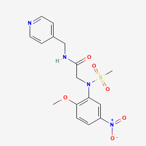 molecular formula C16H18N4O6S B4177815 N~2~-(2-methoxy-5-nitrophenyl)-N~2~-(methylsulfonyl)-N~1~-(4-pyridinylmethyl)glycinamide 