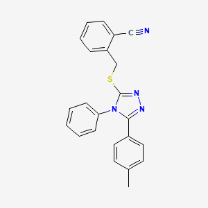 molecular formula C23H18N4S B4177826 2-({[5-(4-methylphenyl)-4-phenyl-4H-1,2,4-triazol-3-yl]thio}methyl)benzonitrile 