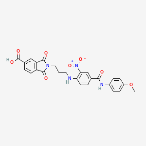 molecular formula C26H22N4O8 B4177830 2-{3-[(4-{[(4-methoxyphenyl)amino]carbonyl}-2-nitrophenyl)amino]propyl}-1,3-dioxo-5-isoindolinecarboxylic acid 