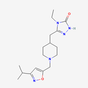 molecular formula C17H27N5O2 B4177846 4-ethyl-5-({1-[(3-isopropylisoxazol-5-yl)methyl]piperidin-4-yl}methyl)-2,4-dihydro-3H-1,2,4-triazol-3-one 