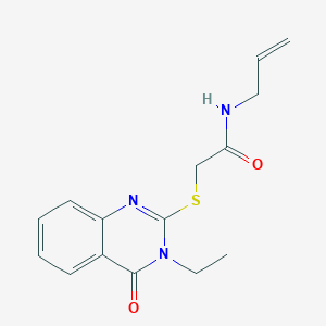 molecular formula C15H17N3O2S B417785 2-[(3-ethyl-4-oxo-3,4-dihydroquinazolin-2-yl)sulfanyl]-N-prop-2-enylacetamide 