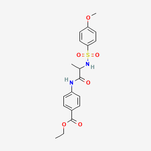 molecular formula C19H22N2O6S B4177853 ethyl 4-({N-[(4-methoxyphenyl)sulfonyl]alanyl}amino)benzoate 