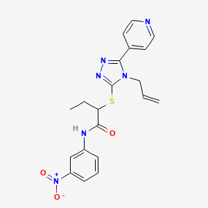 molecular formula C20H20N6O3S B4177859 2-{[4-allyl-5-(4-pyridinyl)-4H-1,2,4-triazol-3-yl]thio}-N-(3-nitrophenyl)butanamide 