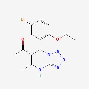 molecular formula C15H16BrN5O2 B4177869 1-[7-(5-bromo-2-ethoxyphenyl)-5-methyl-4,7-dihydrotetrazolo[1,5-a]pyrimidin-6-yl]ethanone 