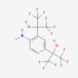 molecular formula C13H9F12NO2 B4177876 2,2'-[4-(methylamino)-1,3-phenylene]bis(1,1,1,3,3,3-hexafluoro-2-propanol) 