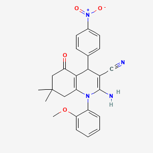 2-amino-1-(2-methoxyphenyl)-7,7-dimethyl-4-(4-nitrophenyl)-5-oxo-1,4,5,6,7,8-hexahydro-3-quinolinecarbonitrile