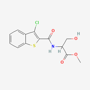 molecular formula C13H12ClNO4S B4177910 methyl N-[(3-chloro-1-benzothien-2-yl)carbonyl]serinate 