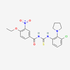 molecular formula C20H21ClN4O4S B4177919 N-({[3-chloro-2-(1-pyrrolidinyl)phenyl]amino}carbonothioyl)-4-ethoxy-3-nitrobenzamide 
