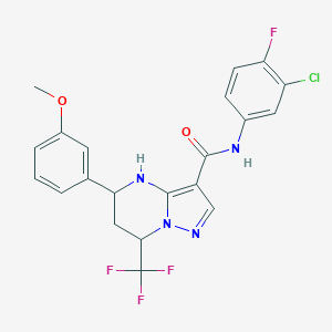 N-(3-chloro-4-fluorophenyl)-5-(3-methoxyphenyl)-7-(trifluoromethyl)-4,5,6,7-tetrahydropyrazolo[1,5-a]pyrimidine-3-carboxamide