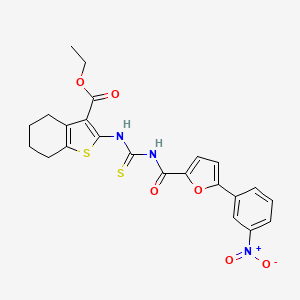 molecular formula C23H21N3O6S2 B4177936 ethyl 2-[({[5-(3-nitrophenyl)-2-furoyl]amino}carbonothioyl)amino]-4,5,6,7-tetrahydro-1-benzothiophene-3-carboxylate 