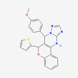 molecular formula C23H18N4O2S B4177939 7-(4-methoxyphenyl)-6-(2-thienyl)-7,12-dihydro-6H-chromeno[4,3-d][1,2,4]triazolo[1,5-a]pyrimidine 