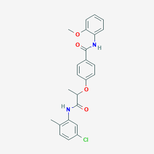 molecular formula C24H23ClN2O4 B4177945 4-{2-[(5-chloro-2-methylphenyl)amino]-1-methyl-2-oxoethoxy}-N-(2-methoxyphenyl)benzamide 