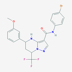 N-(4-bromophenyl)-5-(3-methoxyphenyl)-7-(trifluoromethyl)-4,5,6,7-tetrahydropyrazolo[1,5-a]pyrimidine-3-carboxamide