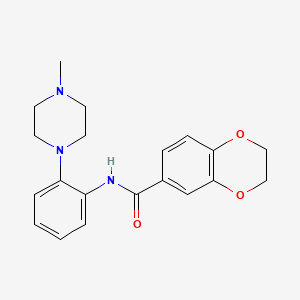 molecular formula C20H23N3O3 B4177950 N-[2-(4-methyl-1-piperazinyl)phenyl]-2,3-dihydro-1,4-benzodioxine-6-carboxamide 