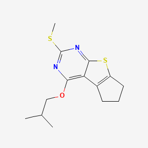 molecular formula C14H18N2OS2 B4177952 4-isobutoxy-2-(methylthio)-6,7-dihydro-5H-cyclopenta[4,5]thieno[2,3-d]pyrimidine 