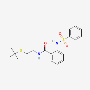 molecular formula C19H24N2O3S2 B4177956 N-[2-(tert-butylthio)ethyl]-2-[(phenylsulfonyl)amino]benzamide 