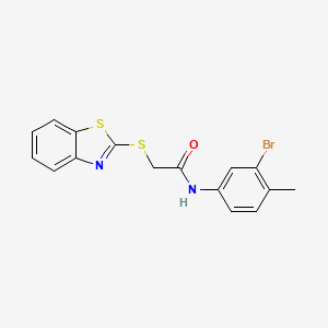 molecular formula C16H13BrN2OS2 B4177960 2-(1,3-benzothiazol-2-ylthio)-N-(3-bromo-4-methylphenyl)acetamide 