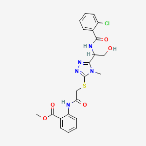 methyl 2-({[(5-{1-[(2-chlorobenzoyl)amino]-2-hydroxyethyl}-4-methyl-4H-1,2,4-triazol-3-yl)thio]acetyl}amino)benzoate