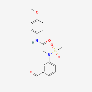 molecular formula C18H20N2O5S B4177979 N~2~-(3-acetylphenyl)-N~1~-(4-methoxyphenyl)-N~2~-(methylsulfonyl)glycinamide 