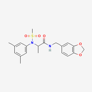 molecular formula C20H24N2O5S B4177986 N~1~-(1,3-benzodioxol-5-ylmethyl)-N~2~-(3,5-dimethylphenyl)-N~2~-(methylsulfonyl)alaninamide 