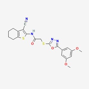 molecular formula C21H20N4O4S2 B4178003 N-(3-cyano-4,5,6,7-tetrahydro-1-benzothien-2-yl)-2-{[5-(3,5-dimethoxyphenyl)-1,3,4-oxadiazol-2-yl]thio}acetamide 