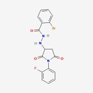 2-bromo-N'-[1-(2-fluorophenyl)-2,5-dioxo-3-pyrrolidinyl]benzohydrazide
