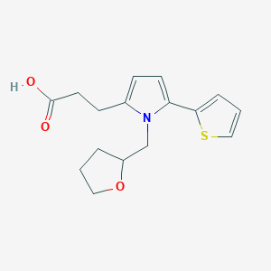 molecular formula C16H19NO3S B4178019 3-[1-(tetrahydro-2-furanylmethyl)-5-(2-thienyl)-1H-pyrrol-2-yl]propanoic acid 