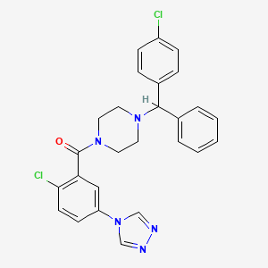 1-[(4-chlorophenyl)(phenyl)methyl]-4-[2-chloro-5-(4H-1,2,4-triazol-4-yl)benzoyl]piperazine