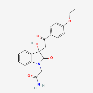 molecular formula C20H20N2O5 B4178038 2-{3-[2-(4-ethoxyphenyl)-2-oxoethyl]-3-hydroxy-2-oxo-2,3-dihydro-1H-indol-1-yl}acetamide 
