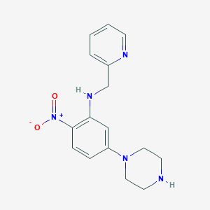 molecular formula C16H19N5O2 B4178041 2-nitro-5-(1-piperazinyl)-N-(2-pyridinylmethyl)aniline 