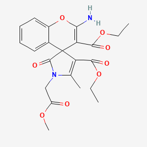 molecular formula C22H24N2O8 B4178049 diethyl 2-amino-1'-(2-methoxy-2-oxoethyl)-5'-methyl-2'-oxo-1',2'-dihydrospiro[chromene-4,3'-pyrrole]-3,4'-dicarboxylate 
