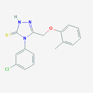 molecular formula C16H14ClN3OS B417807 4-(3-Chloro-phenyl)-5-o-tolyloxymethyl-4H-[1,2,4]triazole-3-thiol CAS No. 483292-99-5