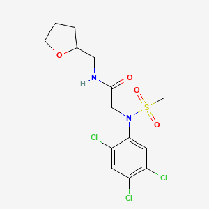 molecular formula C14H17Cl3N2O4S B4178073 N~2~-(methylsulfonyl)-N~1~-(tetrahydro-2-furanylmethyl)-N~2~-(2,4,5-trichlorophenyl)glycinamide 