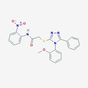 N-{2-nitrophenyl}-2-{[4-(2-methoxyphenyl)-5-phenyl-4H-1,2,4-triazol-3-yl]sulfanyl}acetamide